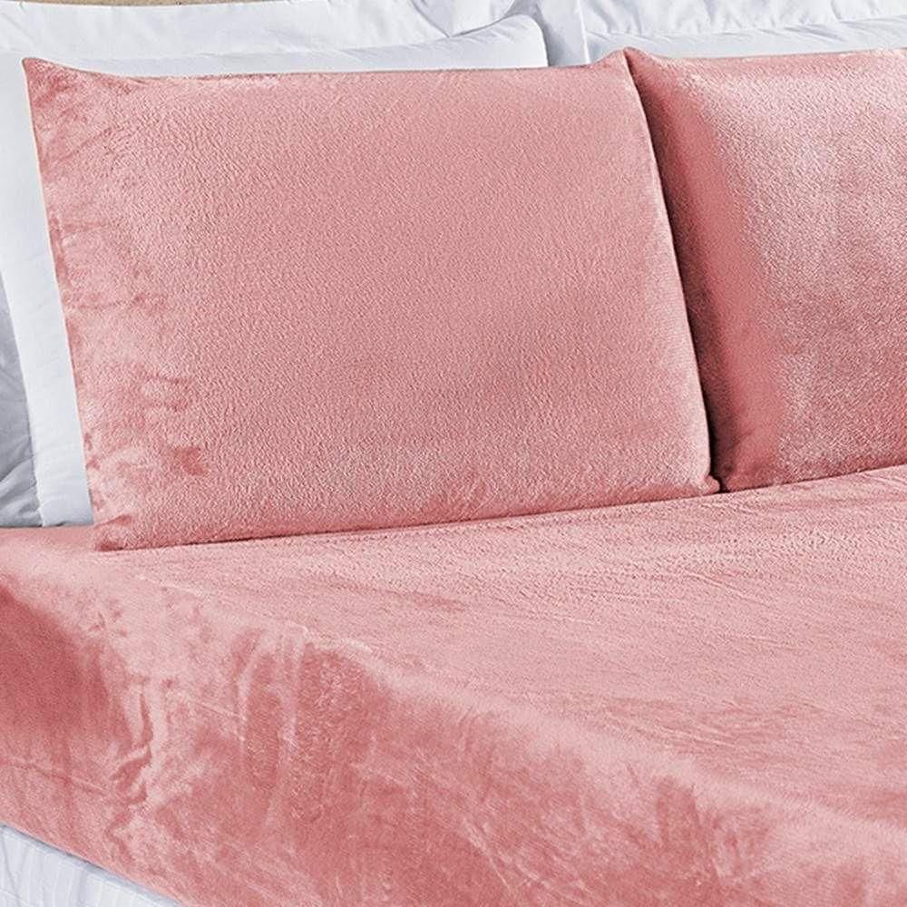 Kit Fronhas Biasoft Flannel Aveludado 50cm X 70cm 2 Peças - Rosa Secreto