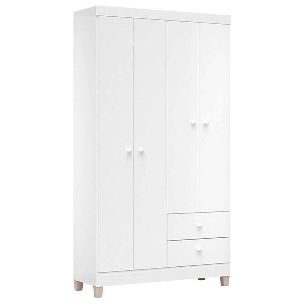 Guarda Roupa Infantil Baby Kids 4 Portas Branco Flex – Incorplac