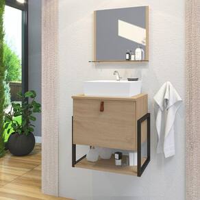 Gabinete De Banheiro Vegas 1 Prateleira 1 Porta 45cm Freijó - Bege
