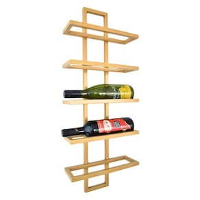 Adega Vertical Dourada Para 5 Garrafas De Vinho Estilo Industrial