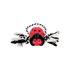 Brinquedo Pet Formato Joaninha Com Corda Para Cães E Gatos