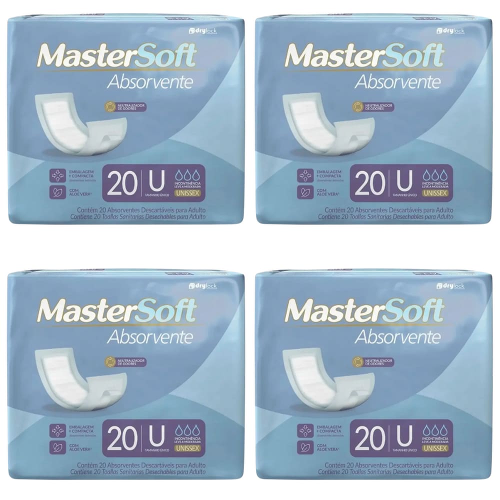 Kit 4 Pacotes Absorvente Geriátrico Dry Economics Unissex 80 Unidades