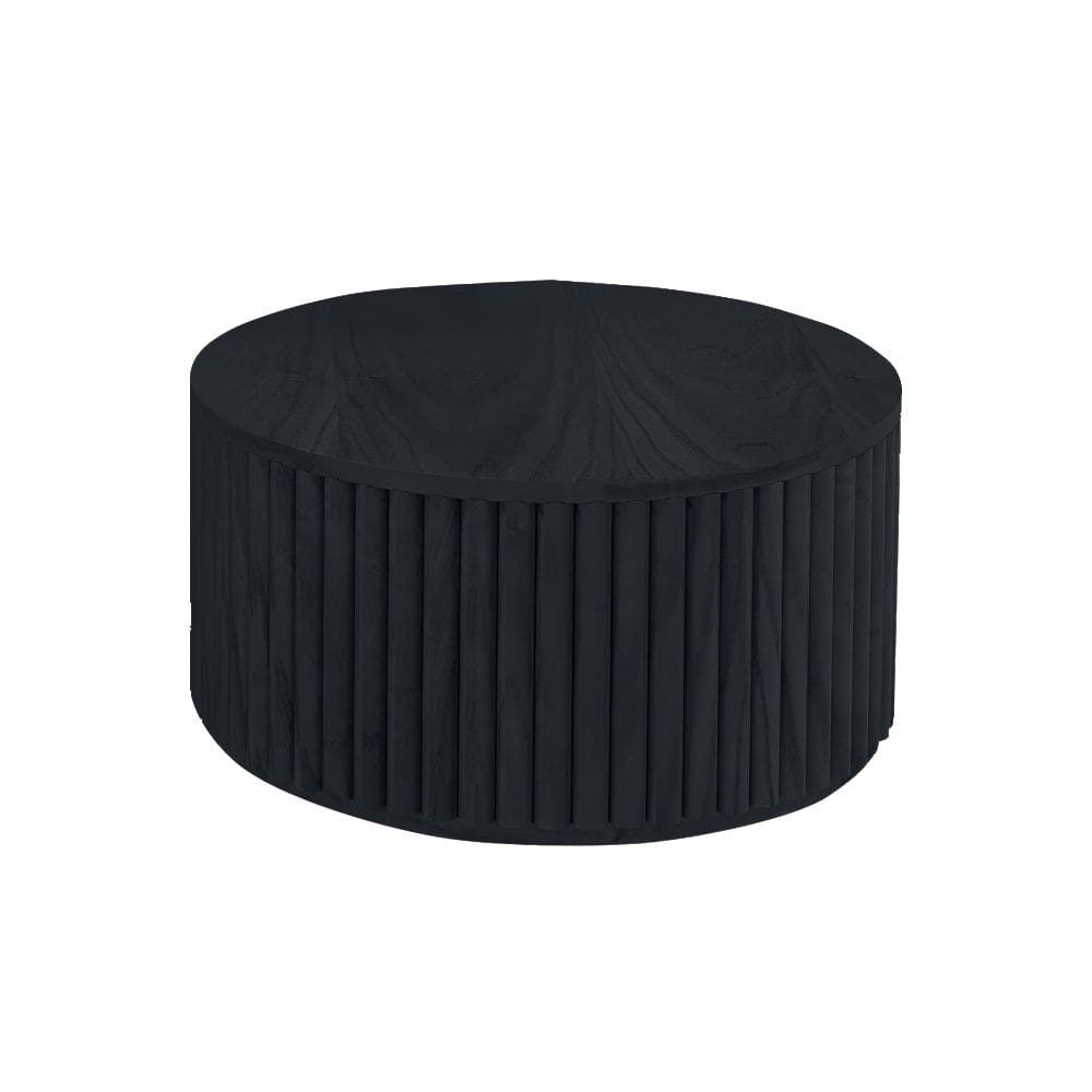 Mesa de Centro Decorativa Lua 01 D40cm em Madeira Maciça - Ébano