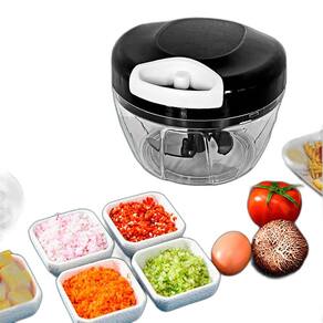 Mini Processador Triturador Alimentos Manual 3 Lâminas 500Ml