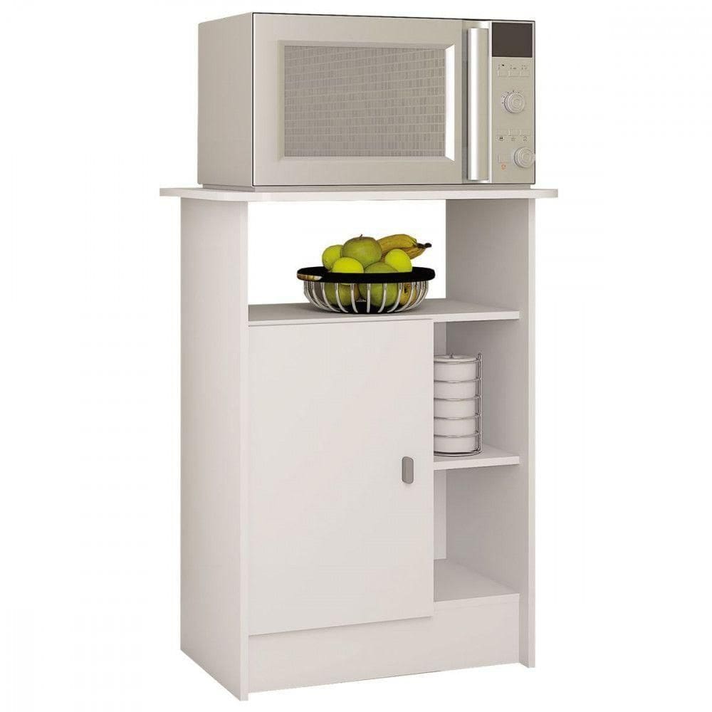 Balcão De Cozinha Gramado Com 1 Porta Atualle Móveis Branco Brilho