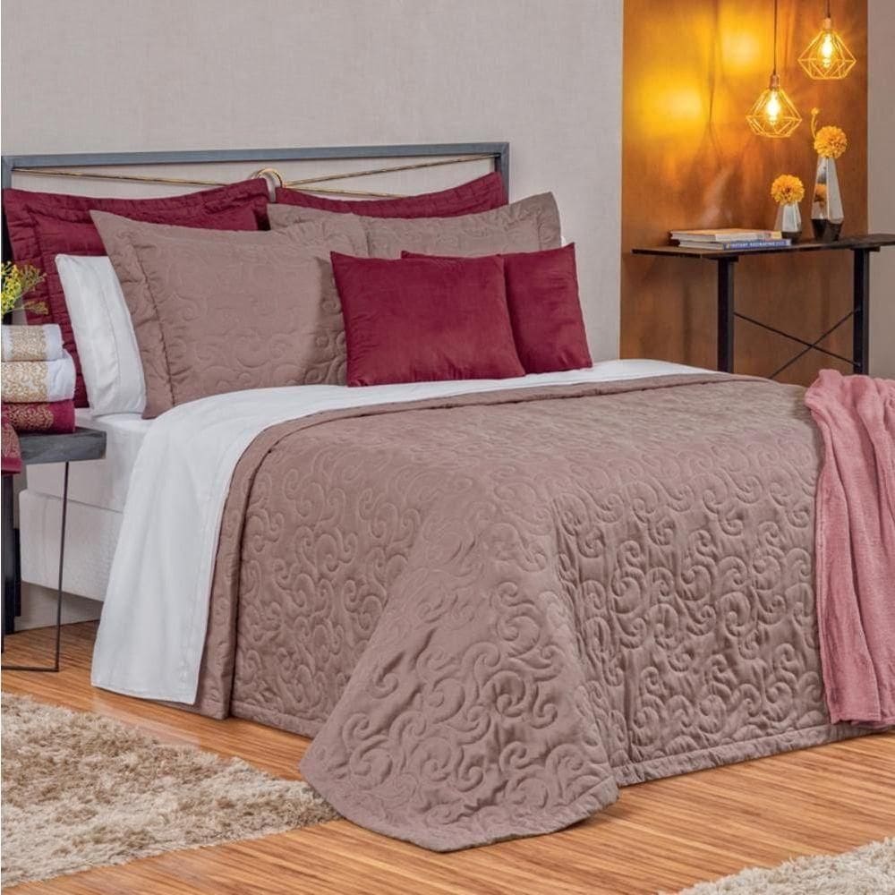 Cobre Leito Queen Micropercal 400 Fios 3 Peças Belga - Rosê