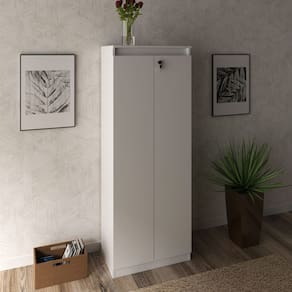 Armário de Escritório 2 Portas com Chave ME4151 Branco