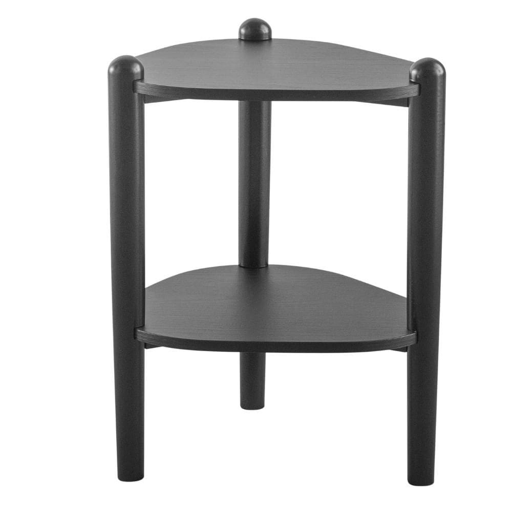 Mesa Lateral de Apoio Orgânica Artesano 45 cm (Largura) em MDP Nero (Preto) Pés Madeira Maciça