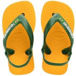 Chinelo Havaianas Baby Brasil Logo Menino - Amarelo
