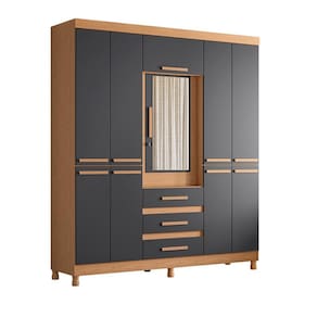 Guarda Roupa Fusion Casal 10 Portas Freijó/Titanium - ABZ