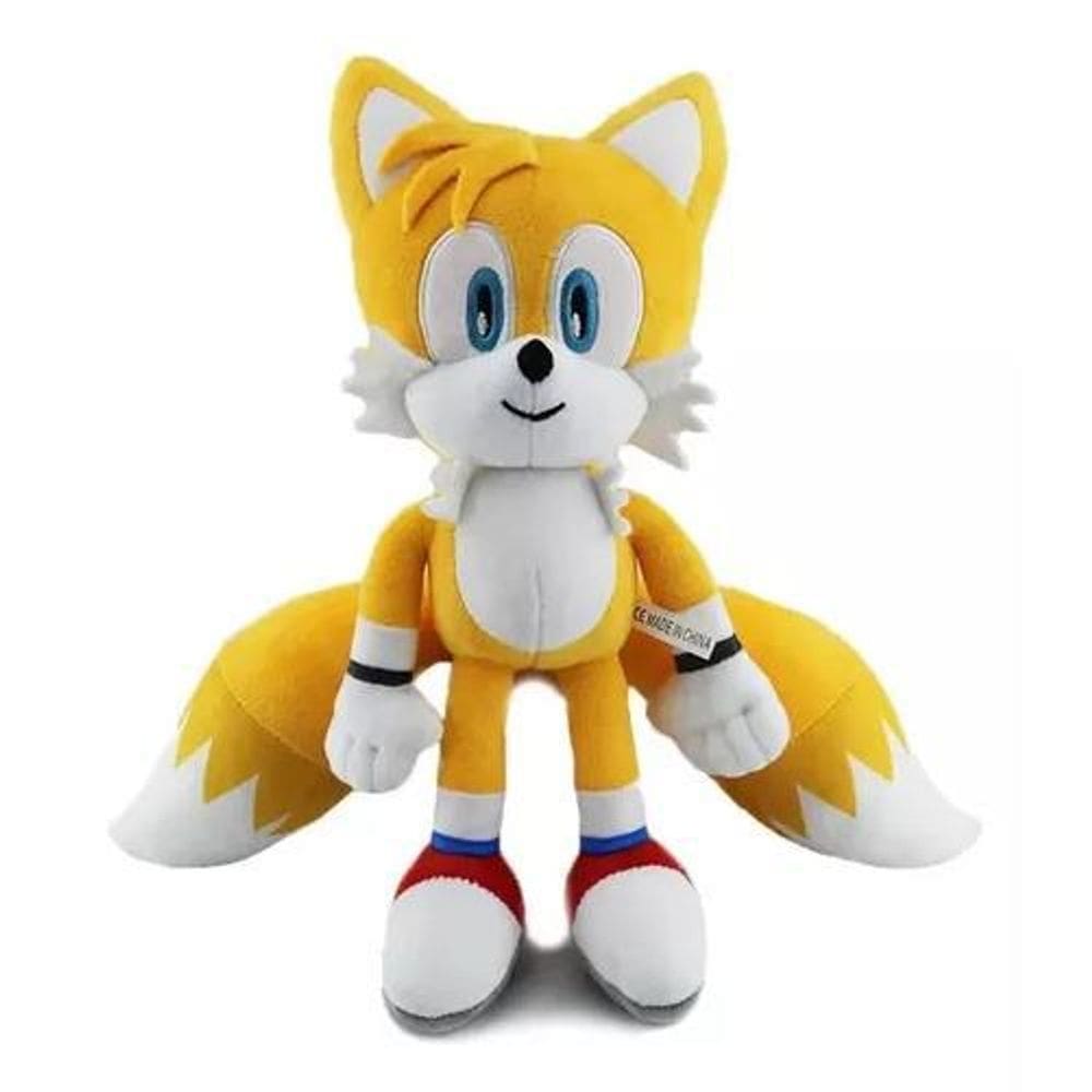 Boneco Pelúcia Tails Turma Do Sonic Hedgehog 30Cm
