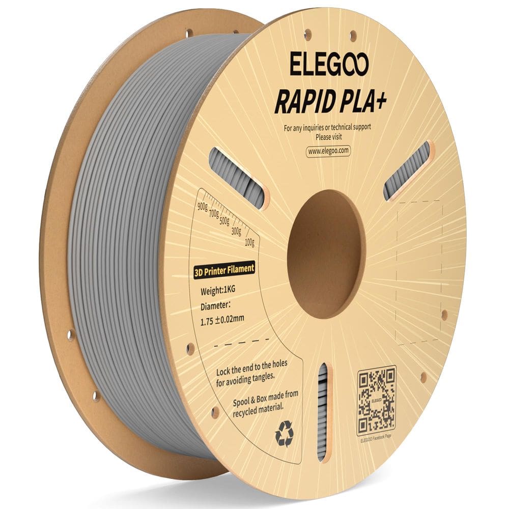 Filamento para impressora 3D ELEGOO Rapid PLA Plus 1,75 mm cinza 1 kg