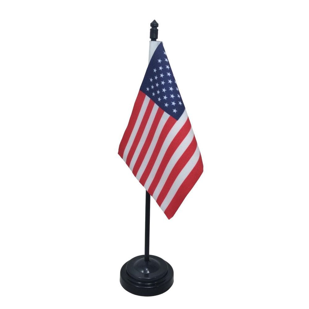 Bandeira Mesa Estados Unidos 10X14Cm Dupla Face Mastro 27,5