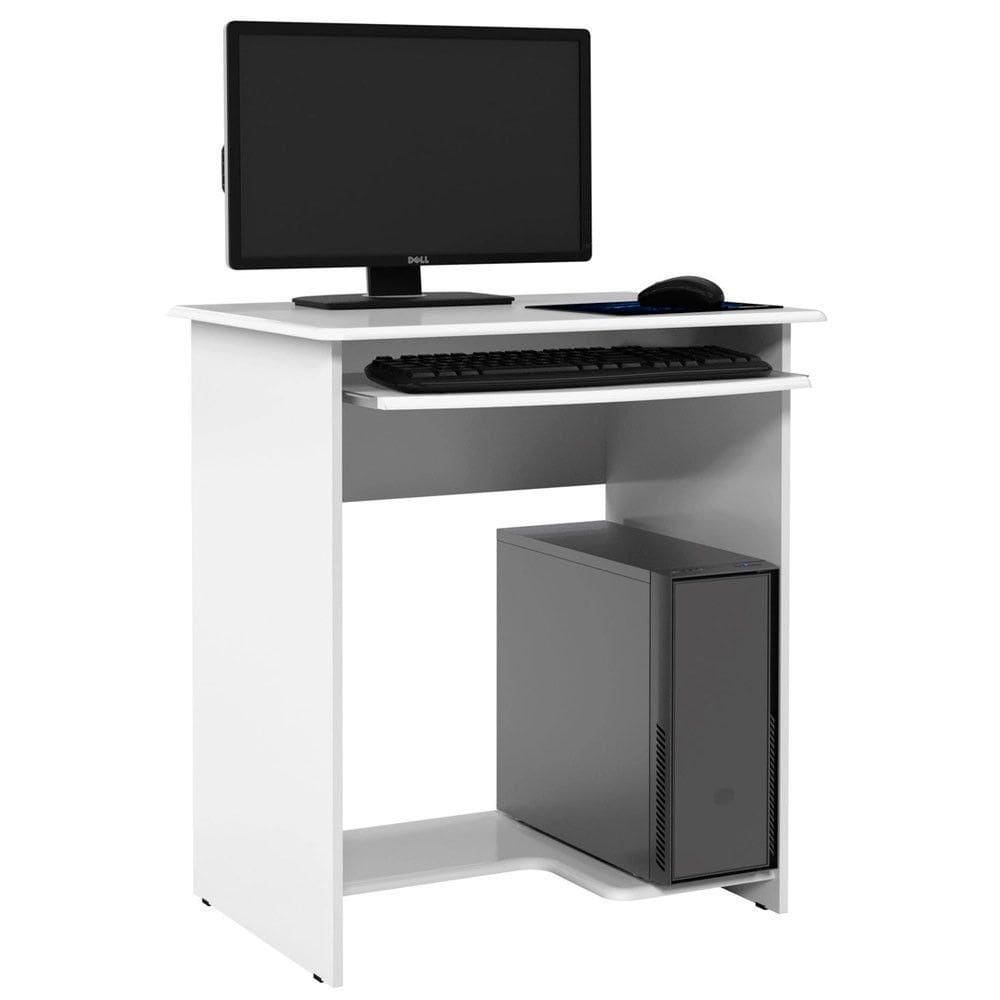 Mesa Escrivaninha Para Computador Prática 65cm Ej Móveis Branco