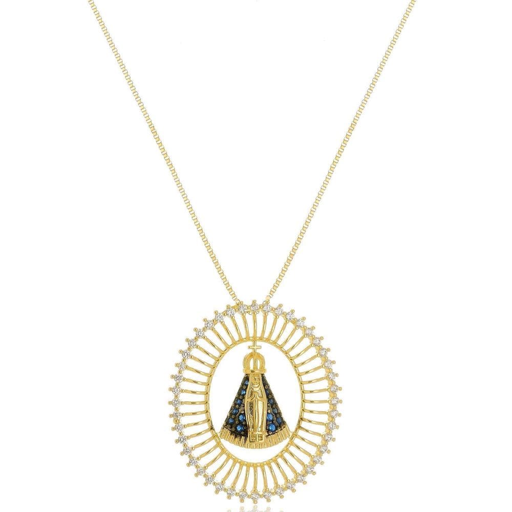 Gargantilha Nossa Senhora Aparecida Banhada A Ouro 18K