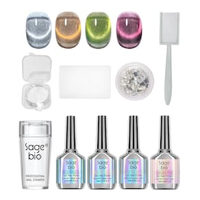 Conjunto de esmaltes SAGEBIO Cat Eye Gel 7,5 mL com bastão magnético