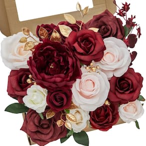 Flores artificiais Serwalin Silk Roses DIY Decoração de casamento