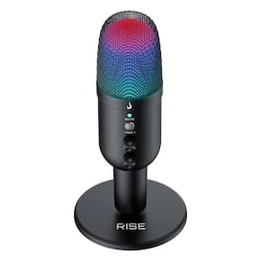 Microfone Gamer De Mesa Rise Mode Elite 04 RGB P3/USB-C Preto - RM-ME-04-B