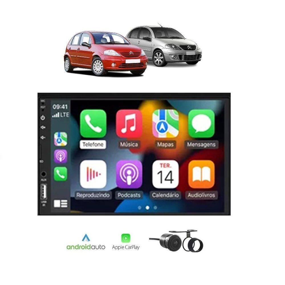Kit Multimídia Citroen C3 2003 / 2012 7 Pol CarPlay AndroidAuto - FirstOption 8100