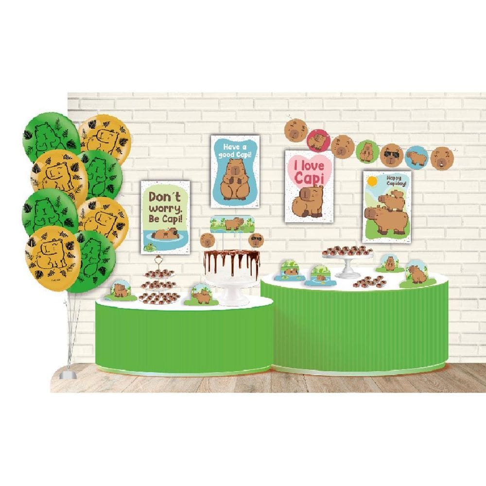 Kit Festa Decoração Capivara Festcolor 62 Peças