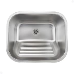 Tanque Lavanderia  Aço Inox Escovado 55X45 Com Válvula