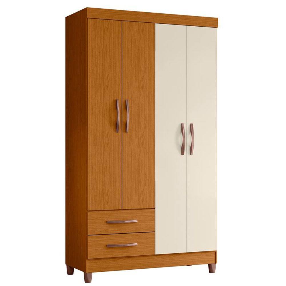 Guarda Roupa Âmbar 4 Portas Cinamomo/Off White - ABZ