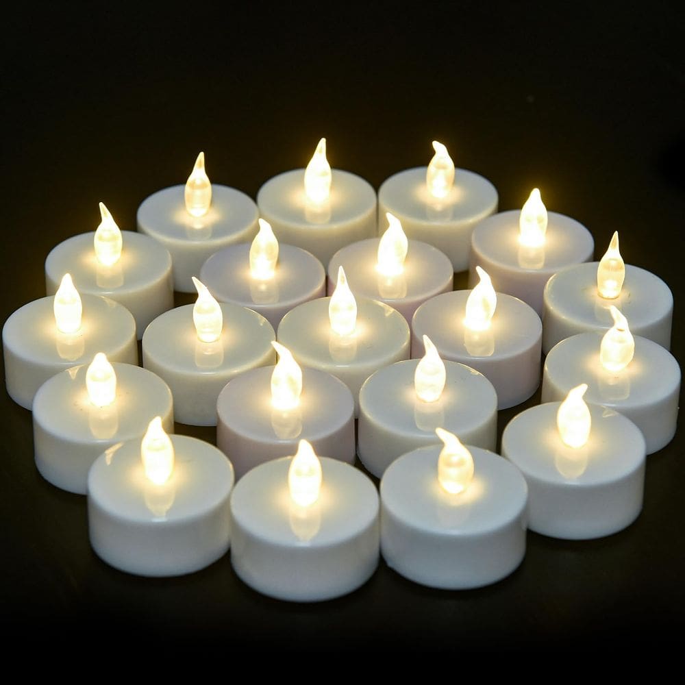 Velas LED para luzes de chá VETOUR, pacote com 100 unidades, operadas por bateria