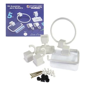 Kit Acessórios De Banheiro Com 5 Peças Branco