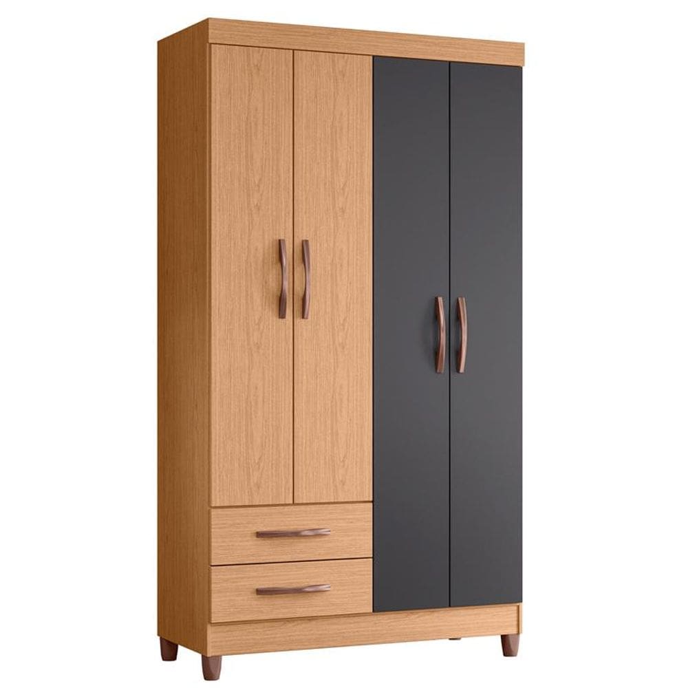 Guarda Roupa Âmbar 4 Portas Freijó/Titanium - ABZ