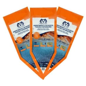 Kit 3 Packs Argamassa Polimérica Cola Blocos E Tijolos 3Kg