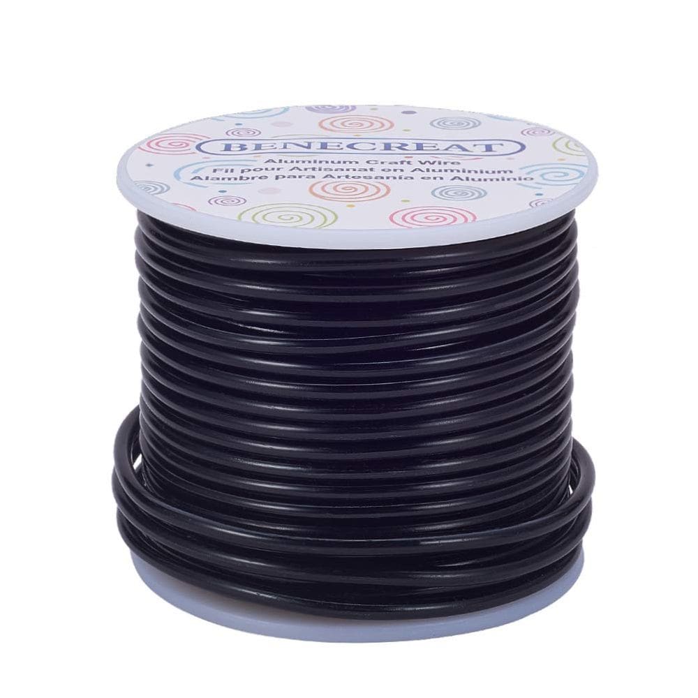 Fio de alumínio artesanal BENECREAT 9 Gauge 17m (preto, 3mm)