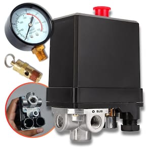 Kit Pressostato Compressor 80-120 Psi 4 Vias + Manometro