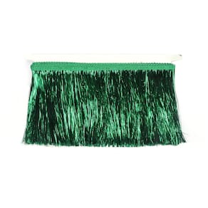 Enfeite com franjas em ouropel YYCRAFT, 4 cm de largura, verde esmeralda, 10 jardas