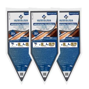 Kit 3 Argamassa Polimérica Hiper Liga 3Kg Blocos E Tijolos