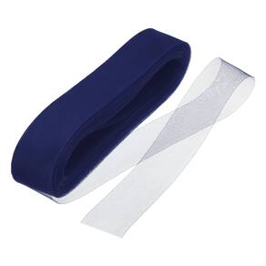 Trança de crina de cavalo MECCANIXITY 50 m rígida, 5 cm de largura, poliéster azul marinho