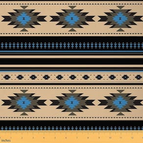 Tecido: Erosebridal, asteca, nativo, 1 jarda, azul, marrom