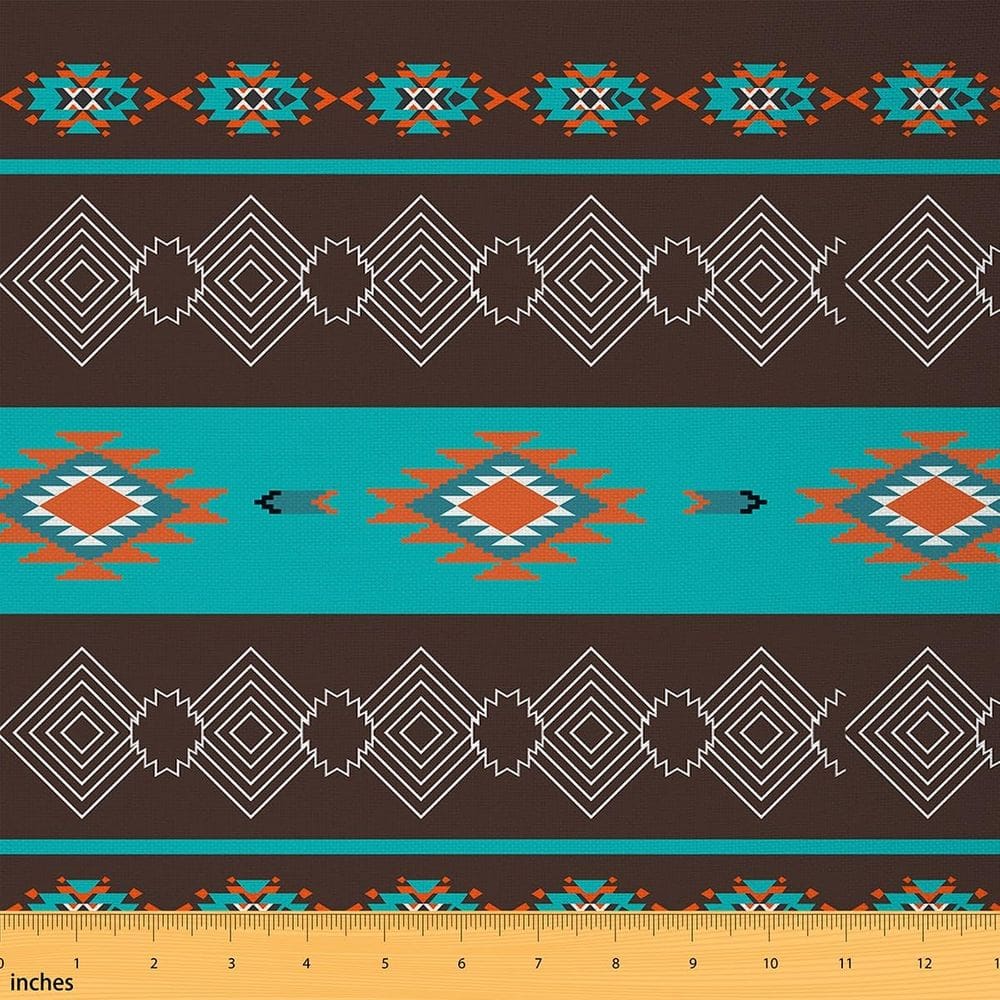 Medalhão Erosebridal Boho Grid Teal Medallion egípcio de 1 jarda