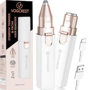 Aparador de cabelo VG VOGCREST 2 em 1, removedor de pelos faciais para mulheres