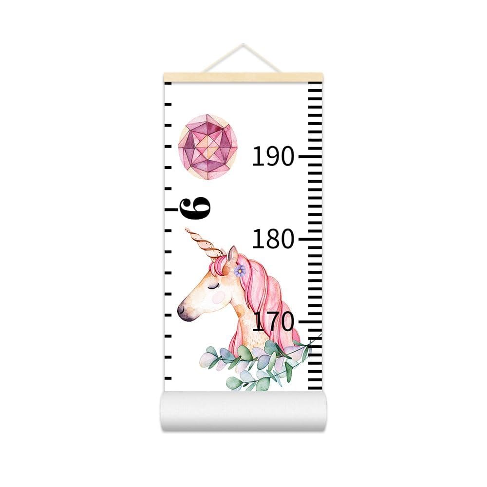 Gráfico de crescimento do bebê Nustila Christmas 195x20cm Canvas Unicorn