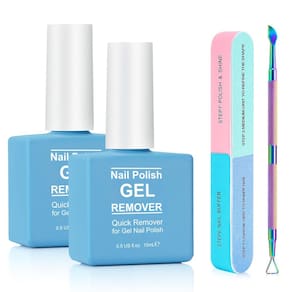 Kit de remoção de esmalte em gel ATOANY, pacote com 2 lixa de unhas e raspador