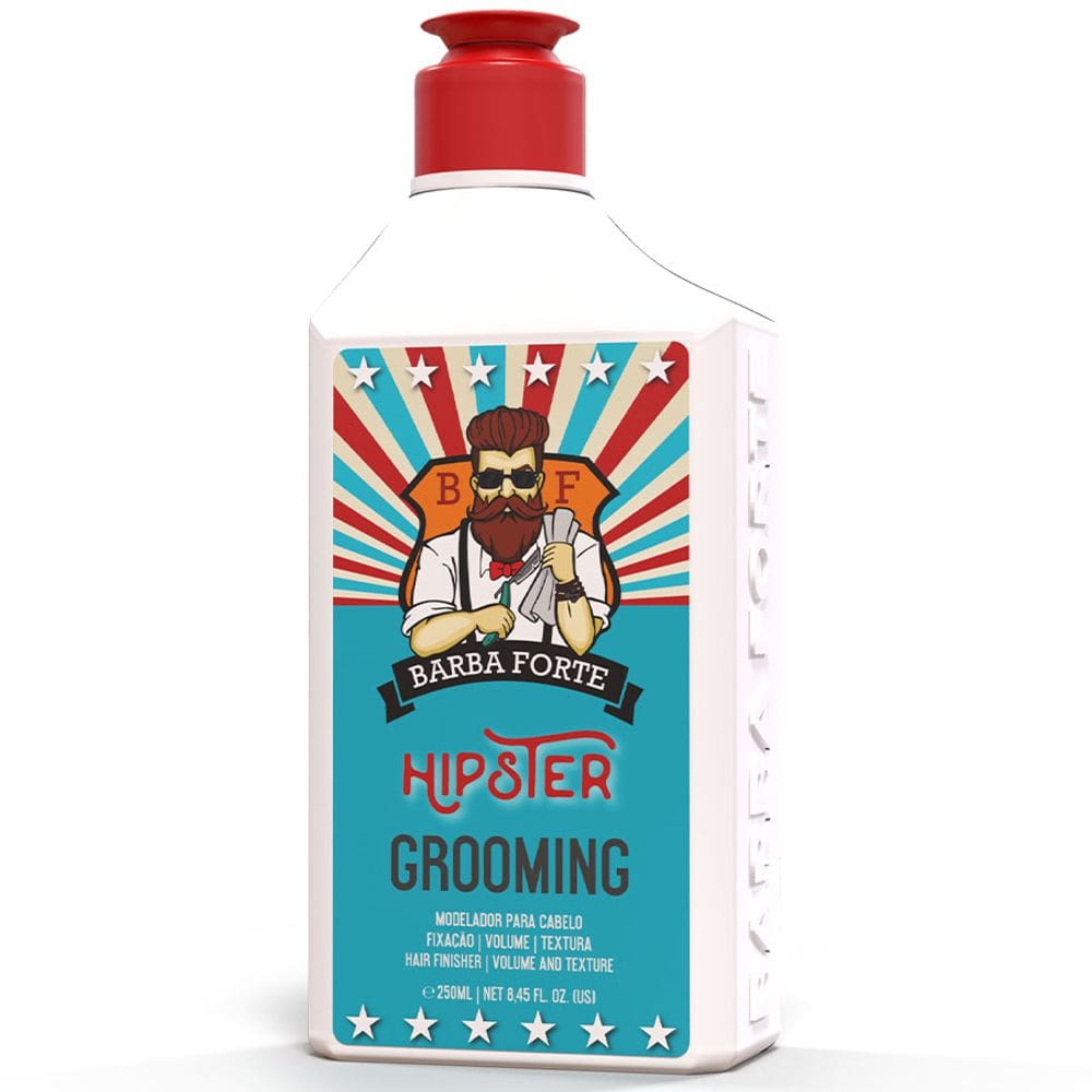 Grooming Hipster Modelador para Cabelo Fixação Volume Textura 250mL Barba Forte