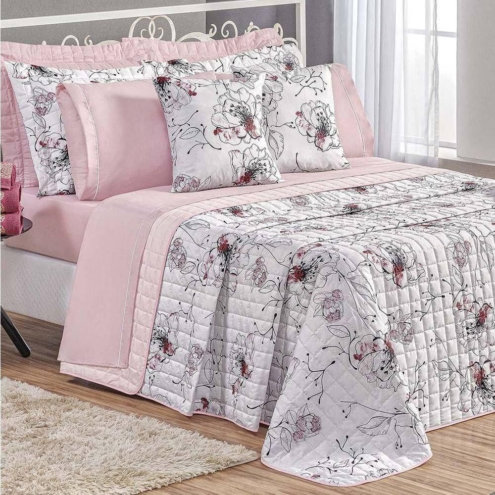 Cobre Leito King Top Line Estampado 180 Fios 3 Peças - Malta