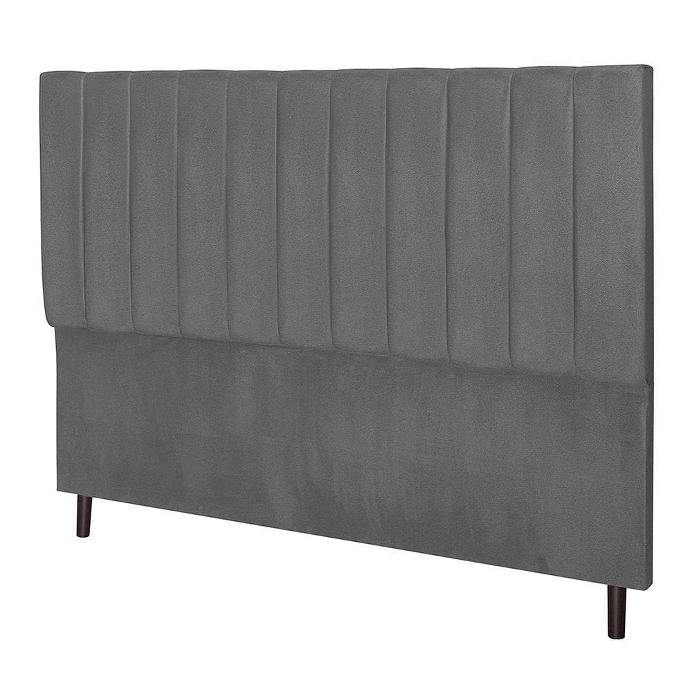 Cabeceira Corola Chumbo Estofada Para Cama Box Solteiro 94cm Quarto Luxo