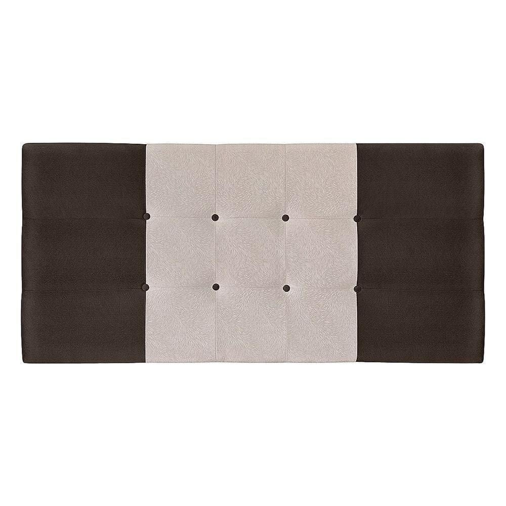 Painel Estofado Mini Cooper 144 Cm Para Cama Box Quarto Casal Suede Marrom/bege