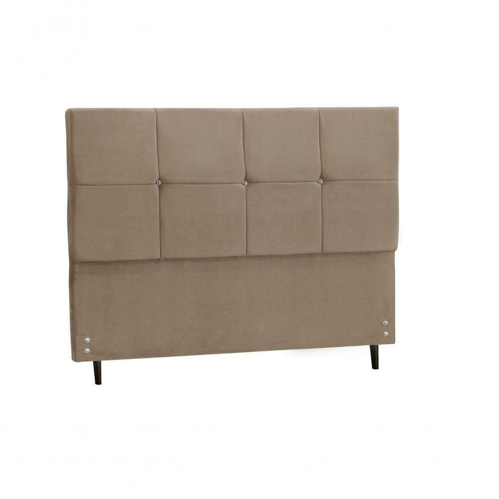 Cabeceira New Civic Estofada Com Botão De Strass Para Cama Box Queen Size 164cm New Foam -