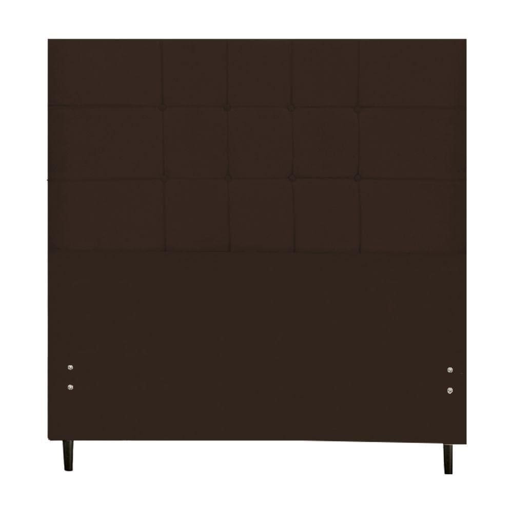 Cabeceira New Maveric Estofada Com Botão De Tecido Para Cama Box Casal King Size 195cm Marrom