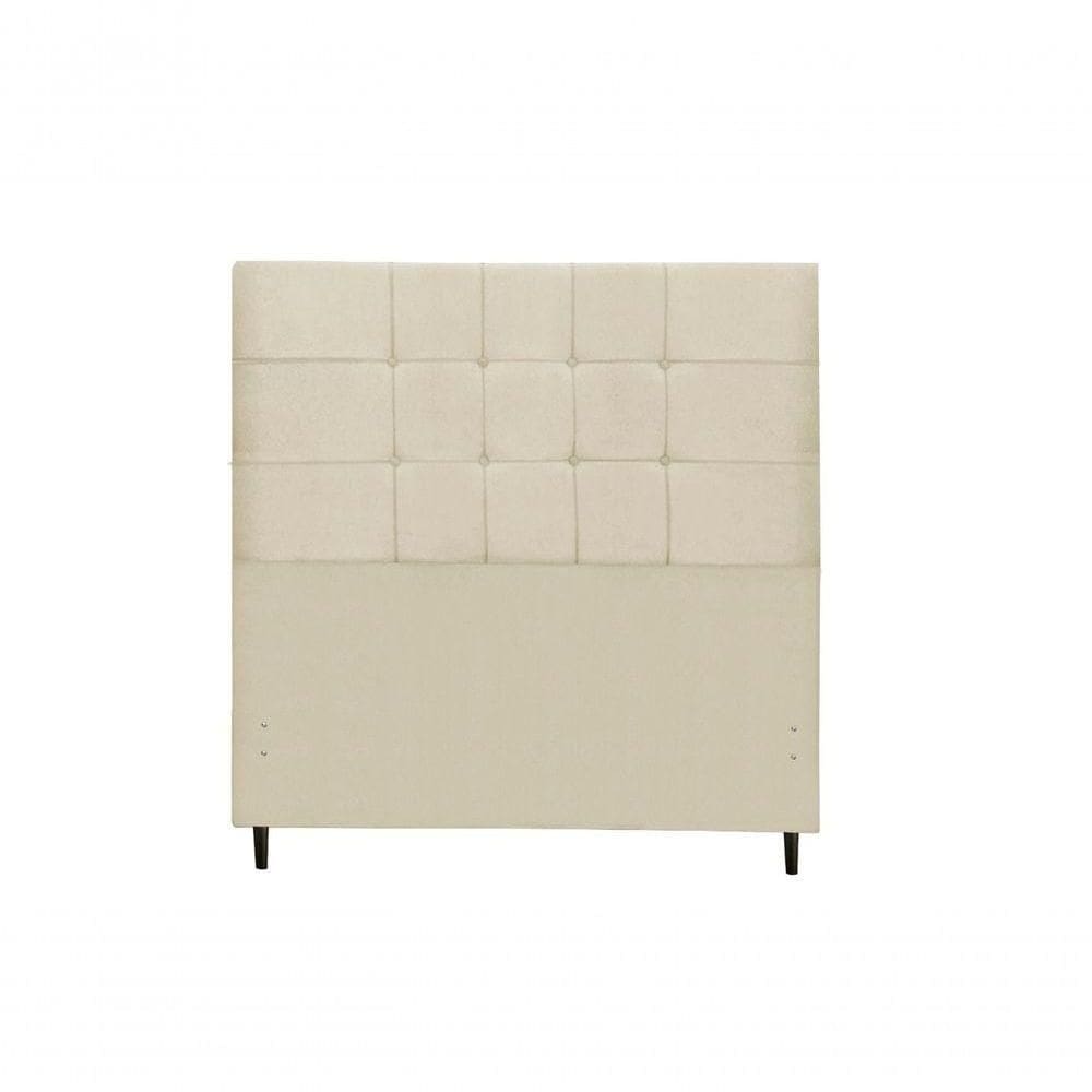 Cabeceira New Maveric Estofada Com Botão De Tecido Para Cama Box Casal 144cm New Foam