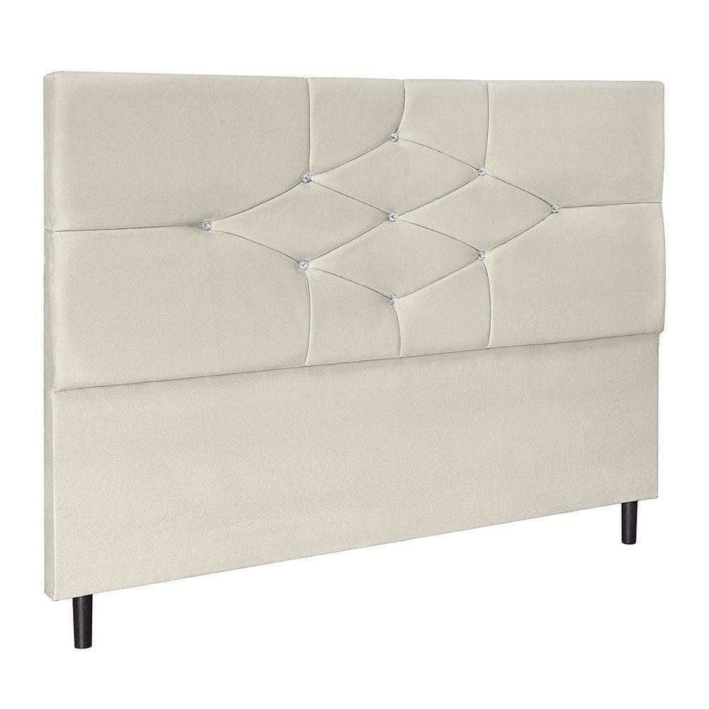 Cabeceira T Cross Bege Estofada Para Cama Box Casal King Size 195cm Quarto Luxo