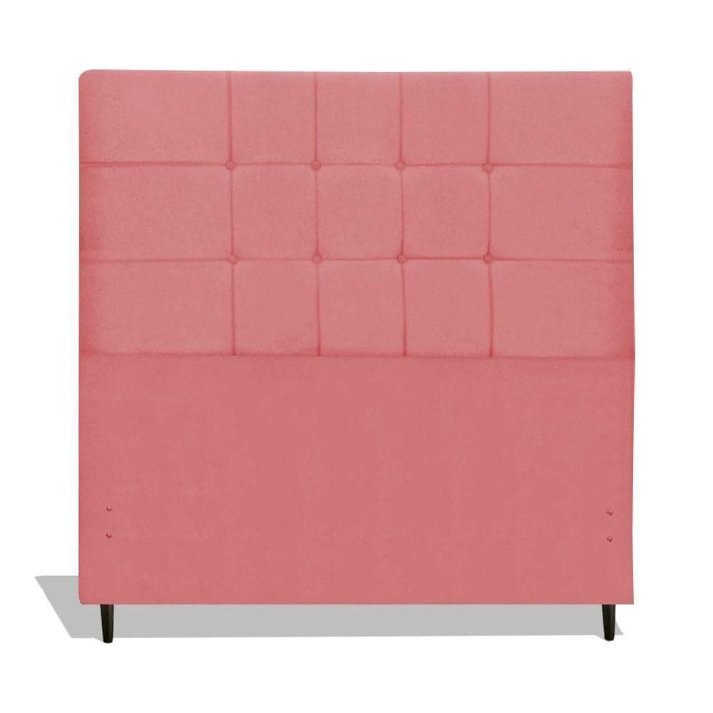 Cabeceira Estofada Box Casal Encosto Para Cama Maveric 144x126 Rosa