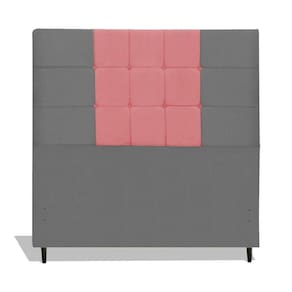 Cabeceira Estofada Box Solteiro Encosto Para Cama Maveric 94x126 Composê Cinza/rosa
